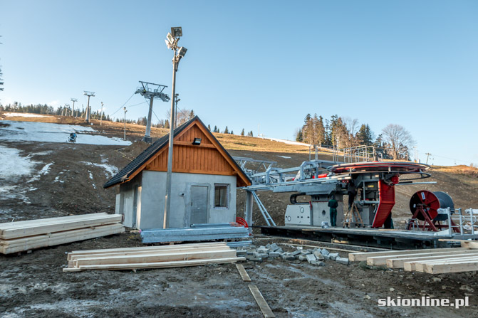 Galeria: Pilsko, Korbielów budowa krzesła 28.12.2013