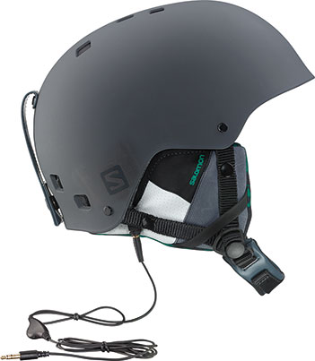 kaski narciarskie Salomon BRIGADE AUDIO GREY / FOREST GREEN