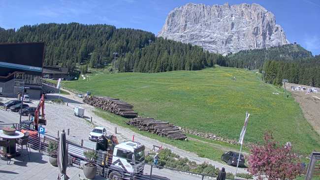 Piz Sella i Sassolungo  widok z hotelu Plan de Gralba
