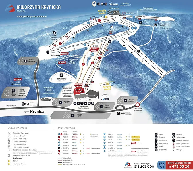 Mapa atrakcji w ośrodku Jaworzyna Krynicka Mapa atrakcji w ośrodku Jaworzyna Krynicka